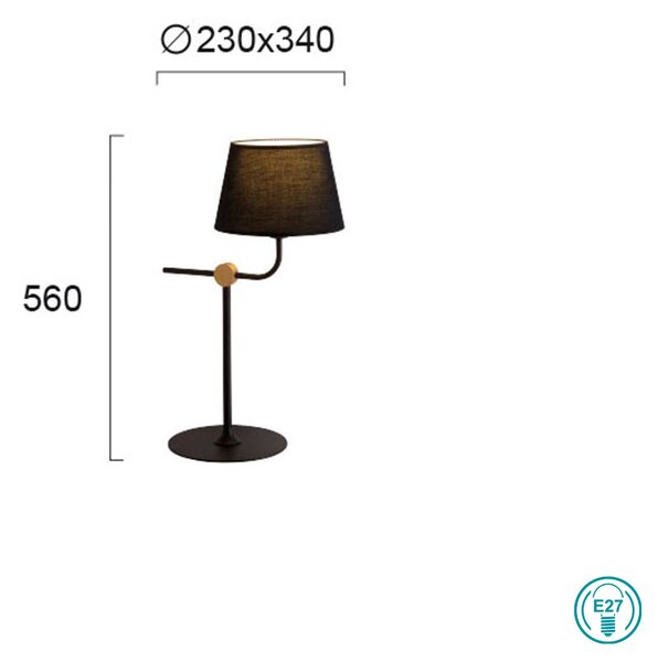 Λάμπα Επιτραπέζια Viokef Largo 4221500 Μαύρο