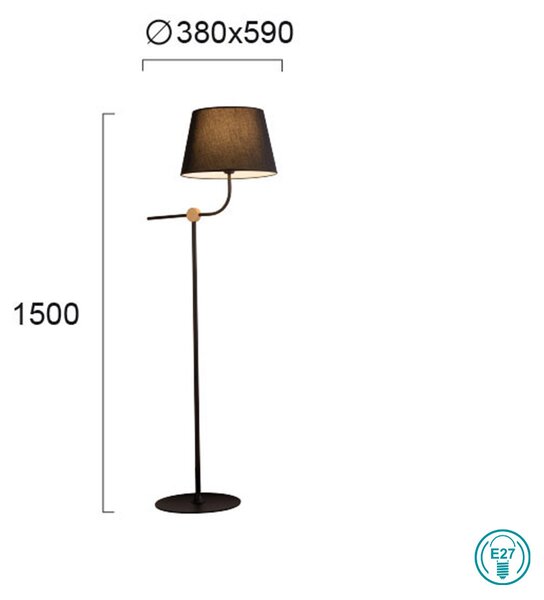Φωτιστικό Δαπέδου Viokef Largo 4221400 Μαύρο
