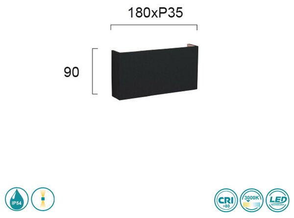 Απλίκα Εξωτερικού Χώρου Viokef Quadro 4226200 Μαύρη