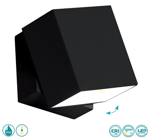 Απλίκα Εξωτερικού Χώρου Viokef Quadro 4226300 Μαύρη
