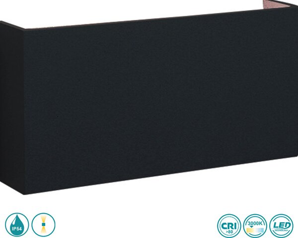 Απλίκα Εξωτερικού Χώρου Viokef Quadro 4226200 Μαύρη