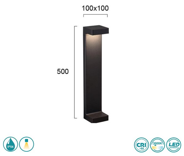 Κολωνάκι Εξωτερικού Χώρου Viokef Quadro 4226400 Μαύρο