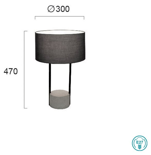 Φωτιστικό Επιτραπέζιο Viokef Allegro 4219400 Σκούρο Γκρι