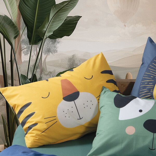 Παιδική Μαξιλαροθήκη (52x72) Nef-Nef Homeware Junior Happy Tiger