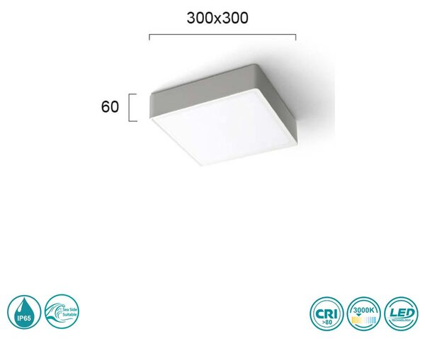 Φωτιστικό Οροφής Εξωτερικού Χώρου Viokef Donousa 4209300 Ασημί