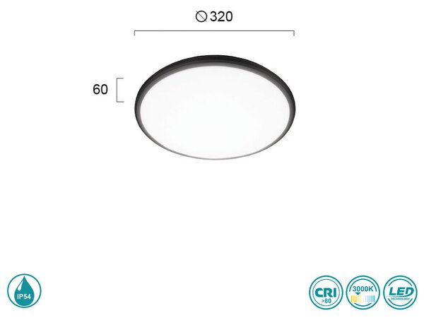 Φωτιστικό Οροφής Εξωτερικού Χώρου Viokef Roni 4243000 Μαύρο