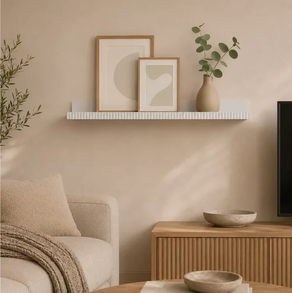 Ράφι τοίχου Homea για κορνίζες, με διαστάσεις 59x11.5x5.9cm - White