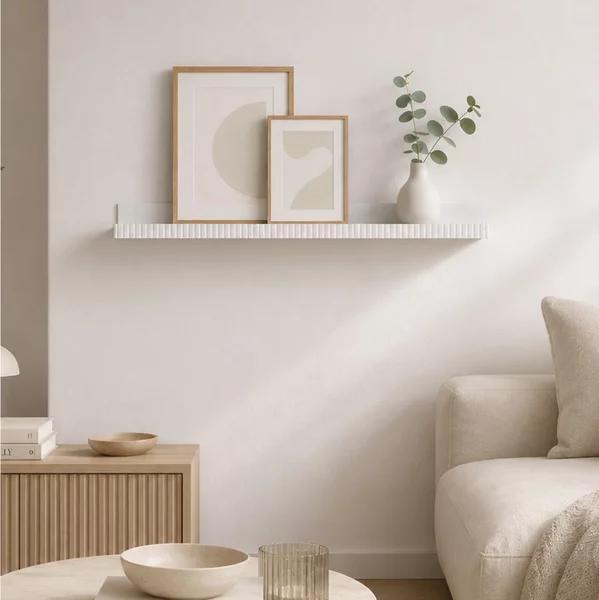 Ράφι τοίχου Homea για κορνίζες, με διαστάσεις 90x11.5x5.9cm - White