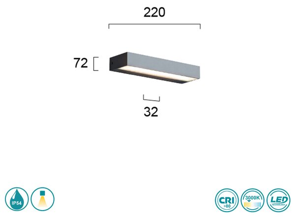 Απλίκα Εξωτερικού Χώρου Viokef Tech 4137600 Γκρι