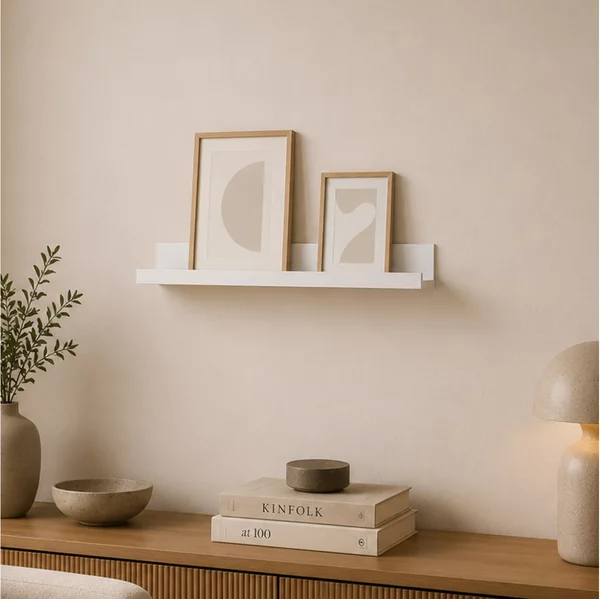 Ράφι τοίχου Homea για κορνίζες, με διαστάσεις 60x6x7cm - White