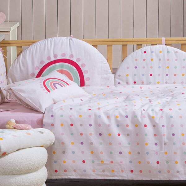 Πάντα Κούνιας (187x40) Nef-Nef Homeware Baby Dots Ecru/Pink