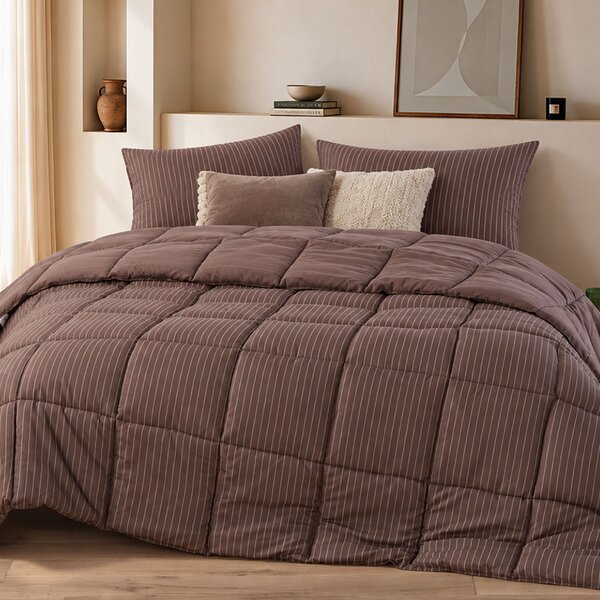 Πάπλωμα Μονό (160x220) 2 Όψεων Nef-Nef Homeware Chroma Coffee