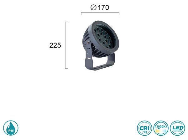 Προβολέας Εξωτερικού Χώρου Viokef Ermis 4205200 Ανθρακί