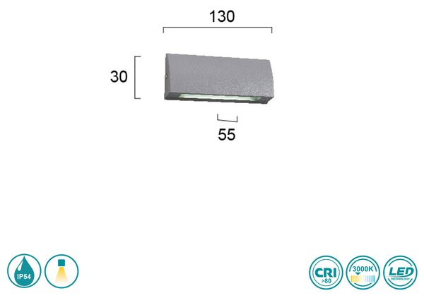 Απλίκα Εξωτερικού Χώρου Viokef Tech 4155900 Γκρι