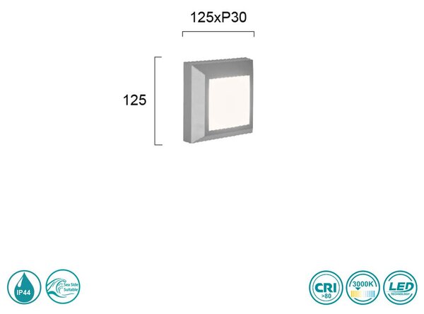 Απλίκα Εξωτερικού Χώρου Viokef Leros Plus 4137900 Γκρι
