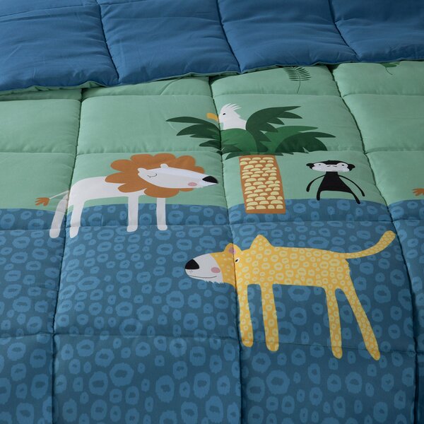 Πάπλωμα Μονό (160x220) 2 Όψεων Nef-Nef Homeware Junior Jungle Mania