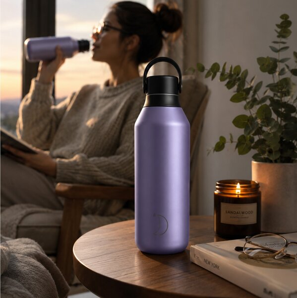 Μπουκάλι Θερμός Series 2 Metallic Chilly's με χωρητικότητα 500ml και διατήρηση θερμοκρασίας 12h ζεστό / 24h κρύο - Lavender