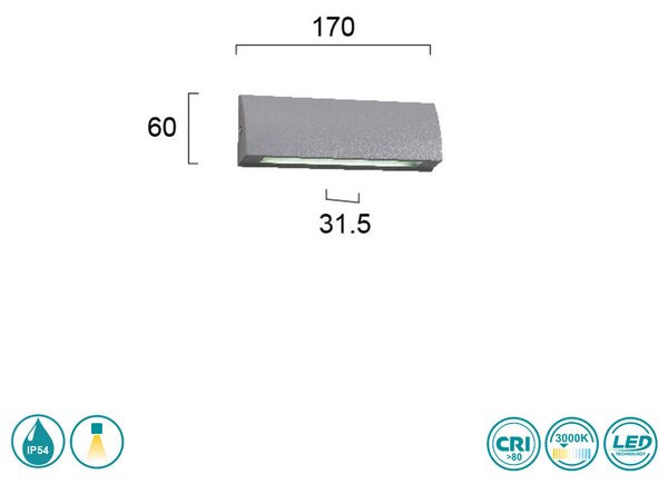Απλίκα Εξωτερικού Χώρου Viokef Tech 4156000 Γκρι