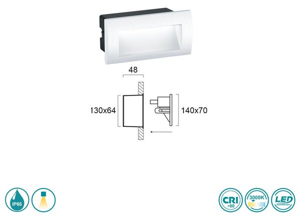 Απλίκα Χωνευτή Εξωτερικού Χώρου Viokef Riva 4124901 Λευκό