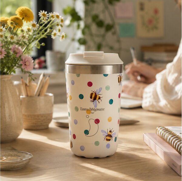 Ποτήρι Θερμός Original Emma Bridgewater Chilly's με χωρητικότητα 340ml και διατήρηση θερμοκρασίας 6h ζεστό - Polka Bees
