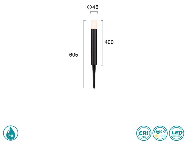 Κολωνάκι Εξωτερικού Χώρου Viokef Faro 4226600 Ανθρακί