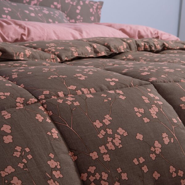 Πάπλωμα Υπέρδιπλο (240x220) 2 Όψεων Nef-Nef Homeware Floriva Brown