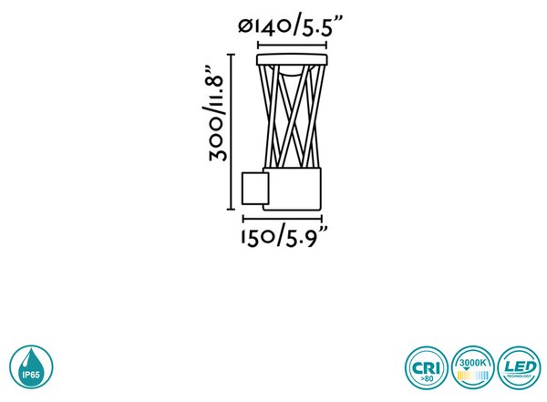 Απλίκα Εξωτερικού Χώρου Faro Twist 71285 Ανθρακί