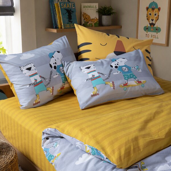 Παπλωματοθήκη Μονή (Σετ 160x240) 2 Όψεων Nef-Nef Homeware Junior Cool Skating