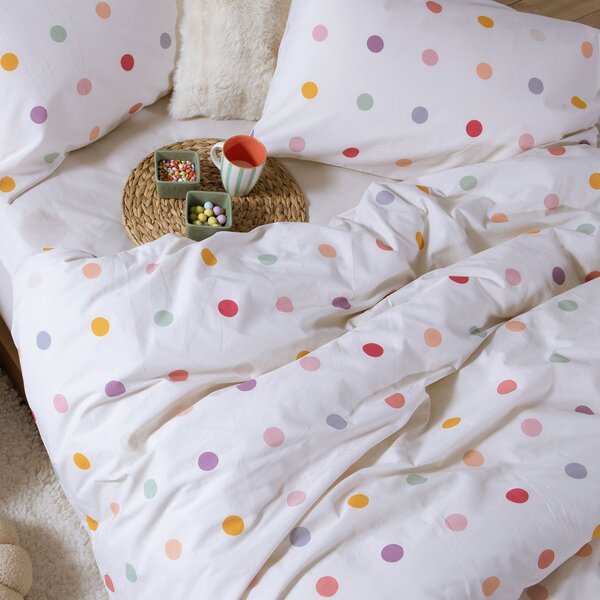Παπλωματοθήκη Μονή (Σετ 160x240) 2 Όψεων Nef-Nef Homeware Junior Dots Ecru