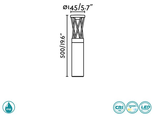 Κολωνάκι Εξωτερικού Χώρου Faro Twist 71287 Ανθρακί