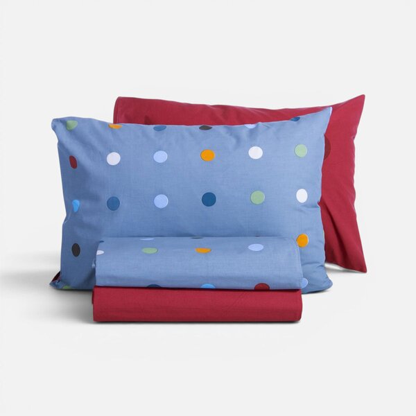 Παπλωματοθήκη Μονή (Σετ 160x240) 2 Όψεων Nef-Nef Homeware Junior Dots Blue