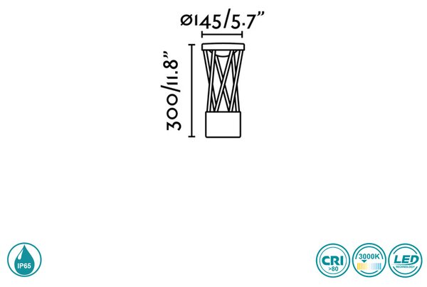 Κολωνάκι Εξωτερικού Χώρου Faro Twist 71286 Ανθρακί
