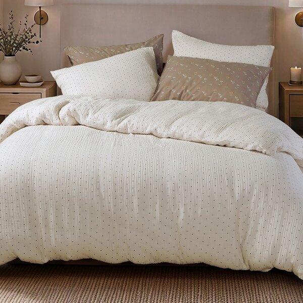Παπλωματοθήκη Μονή (Σετ 160x230) Nef-Nef Homeware Dots Ecru