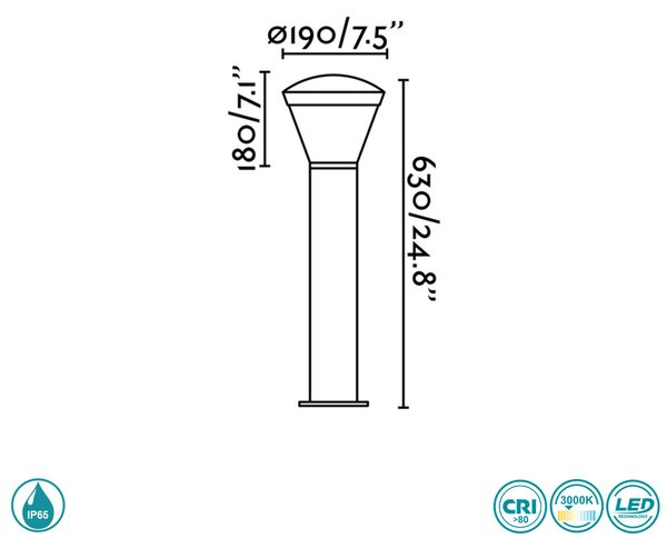 Κολωνάκι Εξωτερικού Χώρου Faro Shelby 75538 Ανθρακί