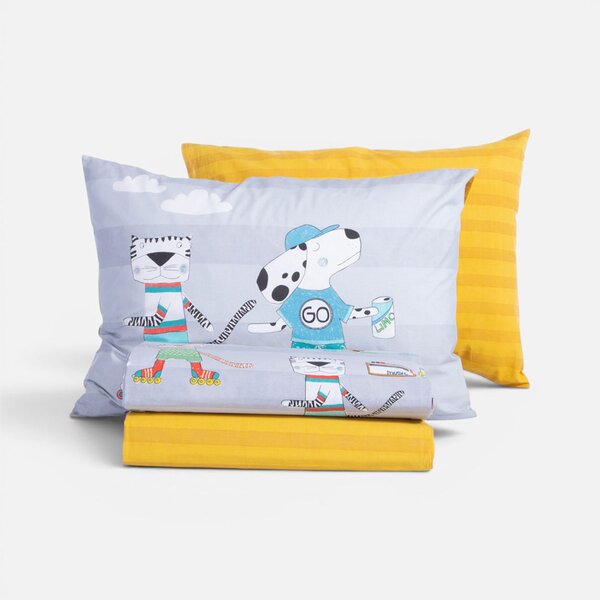 Παπλωματοθήκη Μονή (Σετ 160x240) 2 Όψεων Nef-Nef Homeware Junior Cool Skating