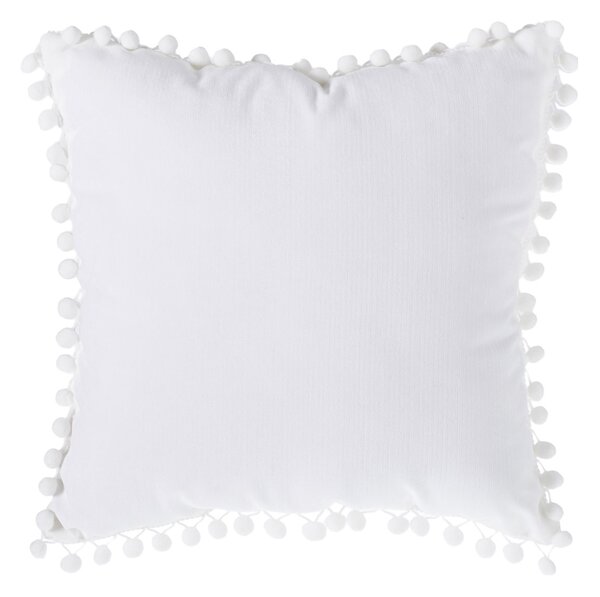 Βελουτέ Διακοσμητικό Μαξιλάρι (40x40) A-S Pompon White 131656A