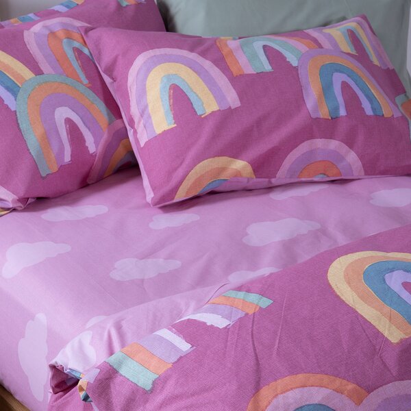 Παπλωματοθήκη Μονή (Σετ 160x240) Nef-Nef Homeware Junior Rainbow Mood