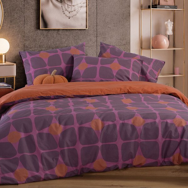 Παπλωματοθήκη Μονή (Σετ 170x240) 2 Όψεων Nef-Nef Homeware Casual Coreo Mauve