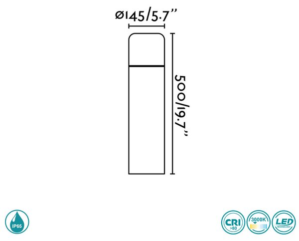 Κολωνάκι Εξωτερικού Χώρου Faro Muga 75604 Ανθρακί