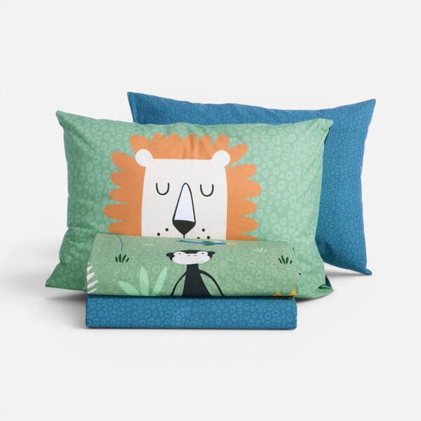 Παπλωματοθήκη Μονή (Σετ 160x240) 2 Όψεων Nef-Nef Homeware Junior Jungle Mania