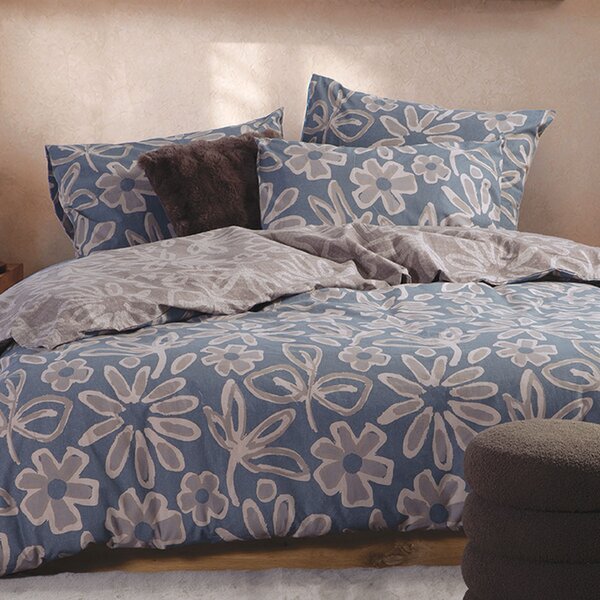 Παπλωματοθήκη Μονή (Σετ 170x240) 2 Όψεων Nef-Nef Homeware Harmony Grey
