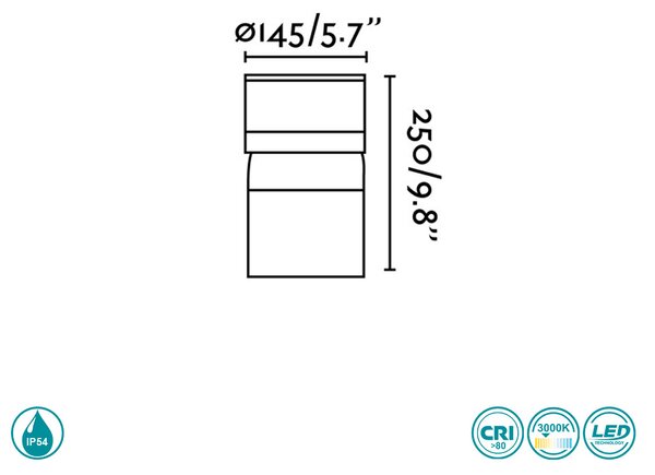 Κολωνάκι Εξωτερικού Χώρου Faro Sete 75521 Ανθρακί