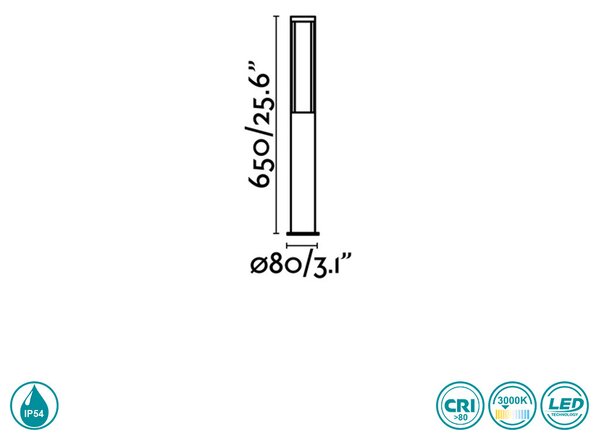 Κολωνάκι Εξωτερικού Χώρου Faro Logar 75605 Ανθρακί