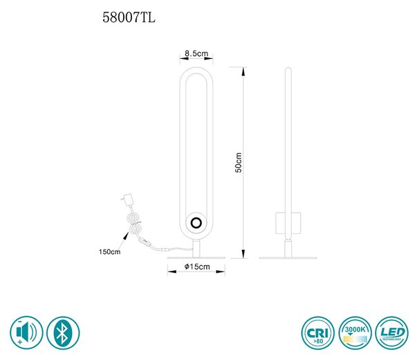Φωτιστικό Πορτατιφ Globo Lighting Toppole 58007TL Μαύρο