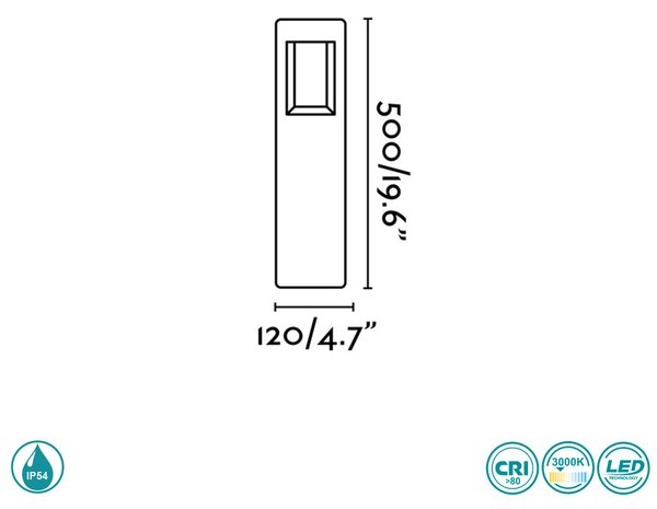 Κολωνάκι Εξωτερικού Χώρου Faro Naya 71199 Ανθρακί