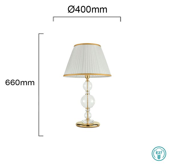 Λάμπα Επιτραπέζια Ondaluce Lg.Bach ORO TC.3530D40 Διάφανη-Χρυσή