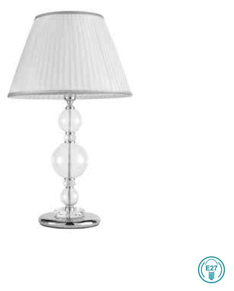 Λάμπα Επιτραπέζια Ondaluce Lg.Bach CR TC.3530D40 Διάφανη-Χρώμιο