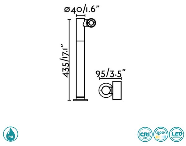 Κολωνάκι Εξωτερικού Χώρου Faro Spy-2 70783 Ανθρακί