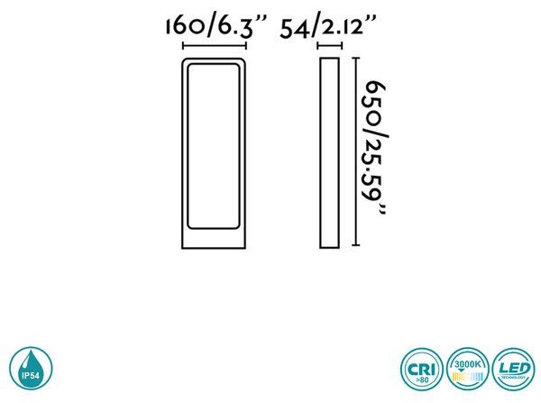 Κολωνάκι Εξωτερικού Χώρου Faro Das 75520 Ανθρακί