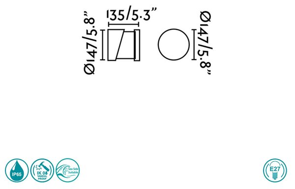 Απλίκα Εξωτερικού Χώρου Faro Block 74139 Ανθρακί